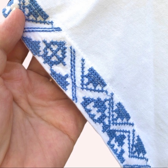 Chaps White Embroidered Short Sleeve Top Size XLP - Picture 4 of 14